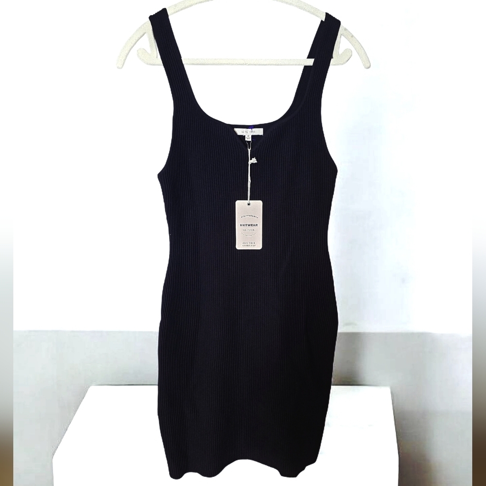 Love Tree Black Ribbed Mini Dress